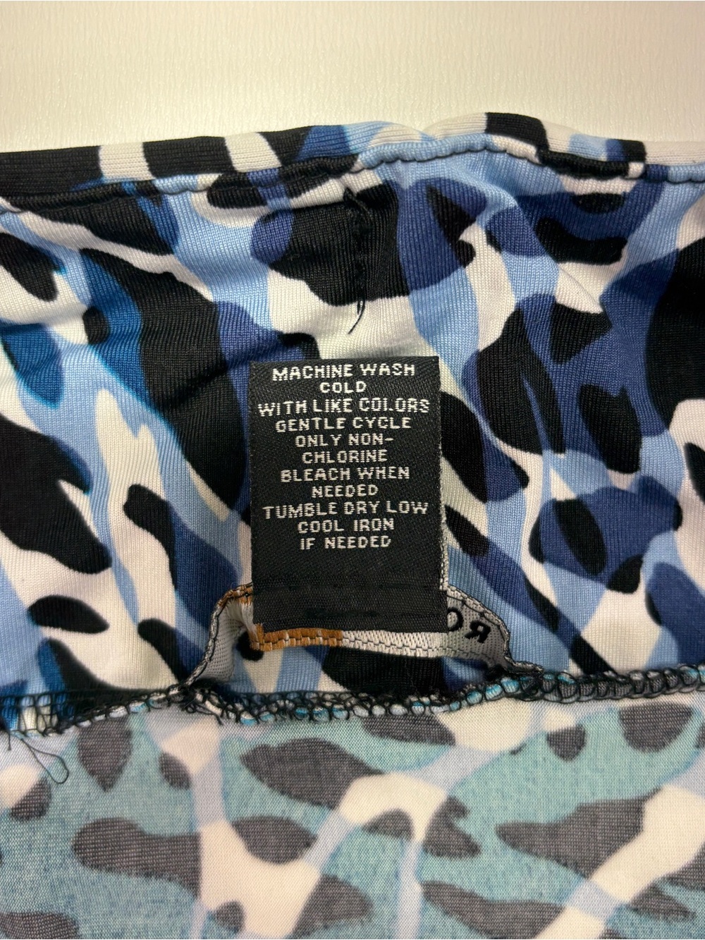 Robert Louis Blue Animal Print Maxi Skirt L Boho Resort Y2K - Picture 9 of 10
